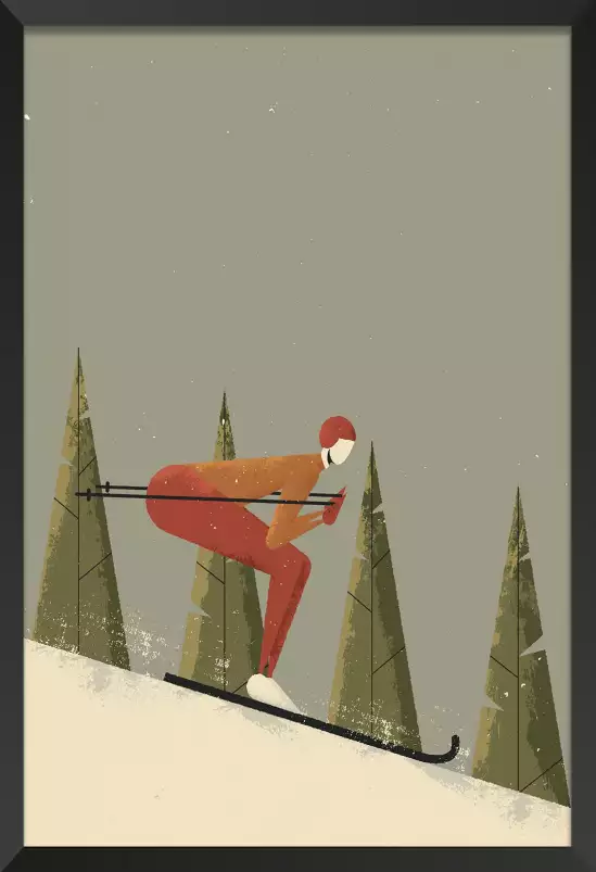 Ski old school - tableau vintage