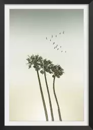Sous les palmiers - affiche palmier vintage