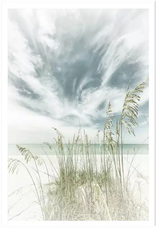 Calme à la plage - affiche mer et plage