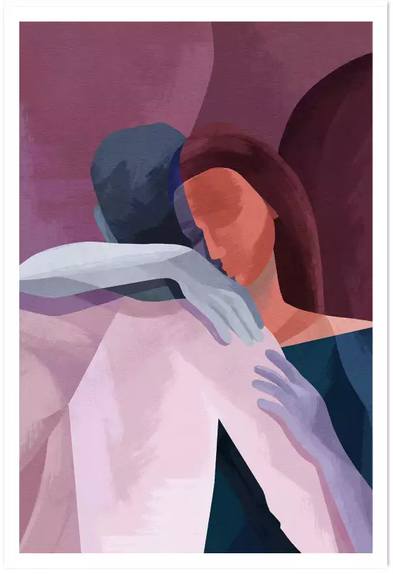 Etreinte en couleurs - tableau art