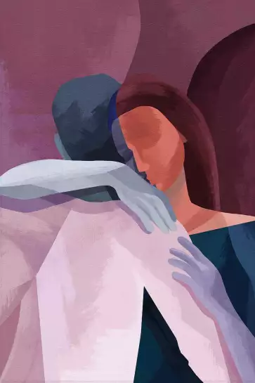 Etreinte en couleurs - tableau art