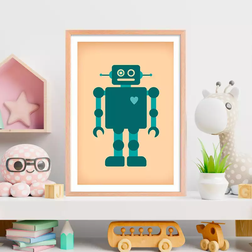 Robot love - tableau chambre garcon