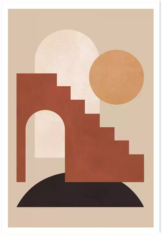 Escalier composition - affiche abstraite