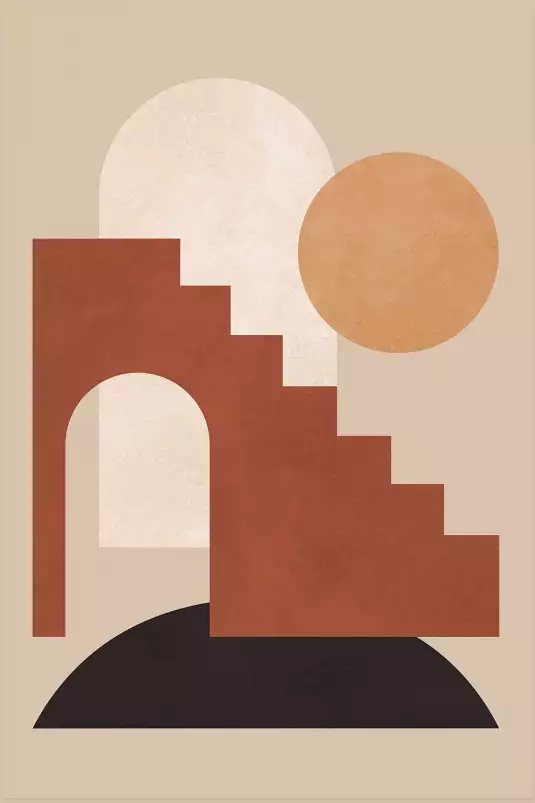 Escalier composition - affiche abstraite