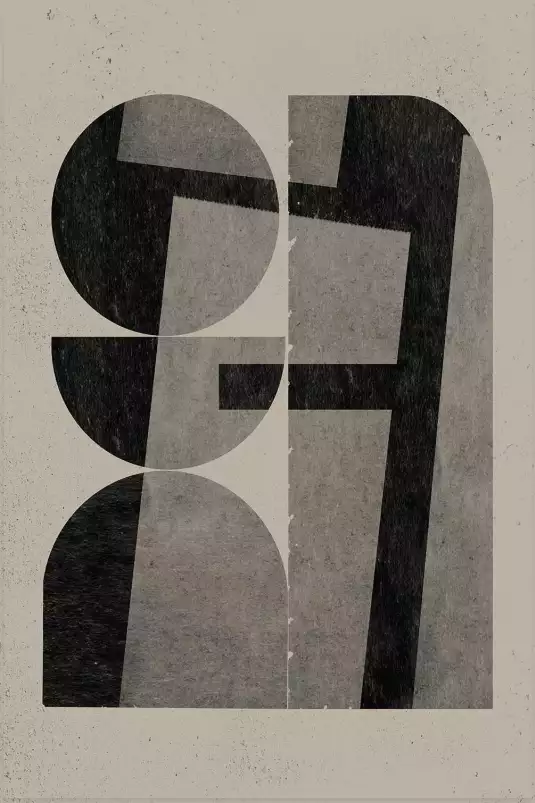 Retro futuriste - tableau abstrait et géométrie