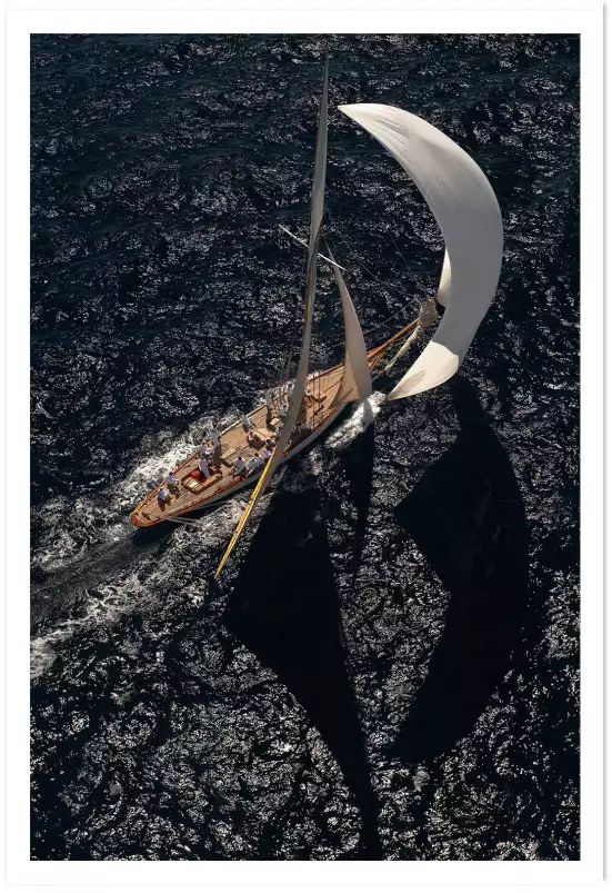 Ombre et lumière sur la voile - affiche bateau
