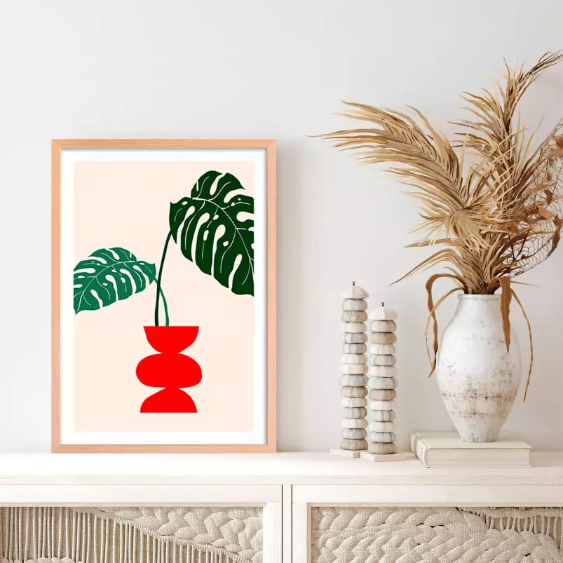 Vase monstera - poster minimaliste