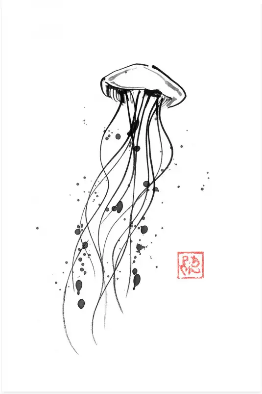 Meduse nuage - tableaux japonais