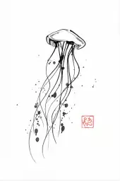 Meduse nuage - tableaux japonais