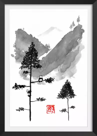 Les pensées du panda - tableau japonais
