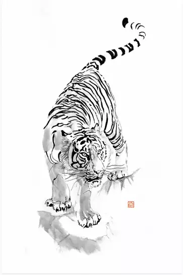 Tigre de la montagne - tableau japonais