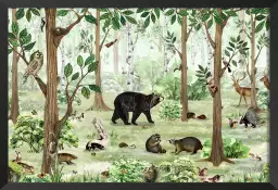 Ours brun et compagnie - affiche chambre enfant Ours brun et compagnie - affiche chambre enfant