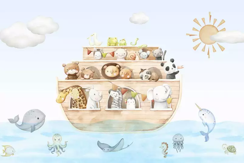L'arche des petits animaux - affiche chambre enfant