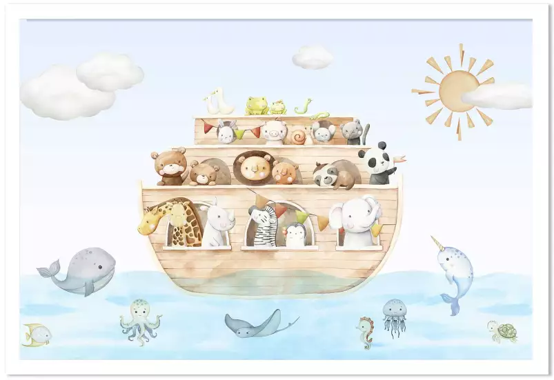 L'arche des petits animaux - affiche chambre enfant