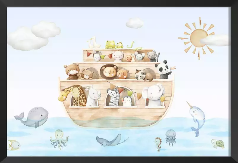 L'arche des petits animaux - affiche chambre enfant