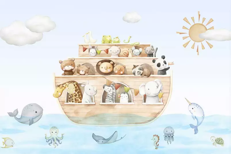 L'arche des petits animaux - affiche chambre enfant