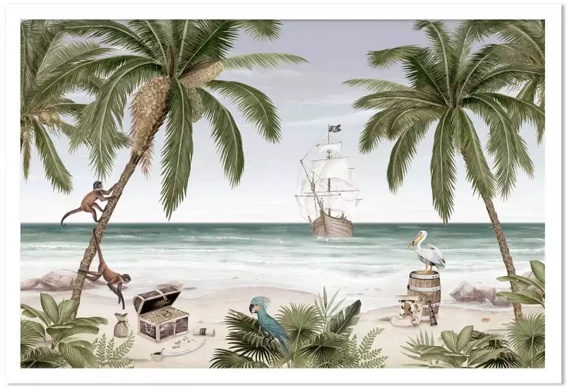L'ile des pirates - tableau chambre enfant