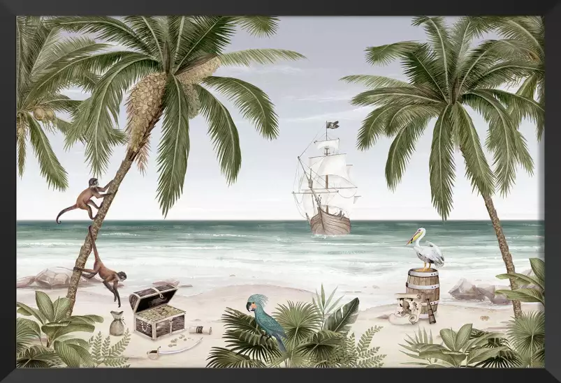 L'ile des pirates - tableau chambre enfant