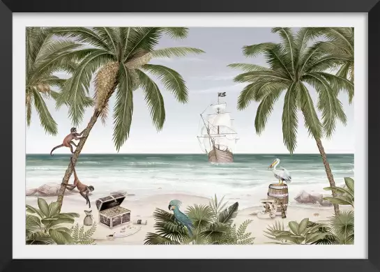 L'ile des pirates - tableau chambre enfant