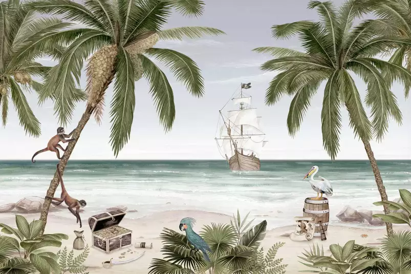 L'ile des pirates - tableau chambre enfant