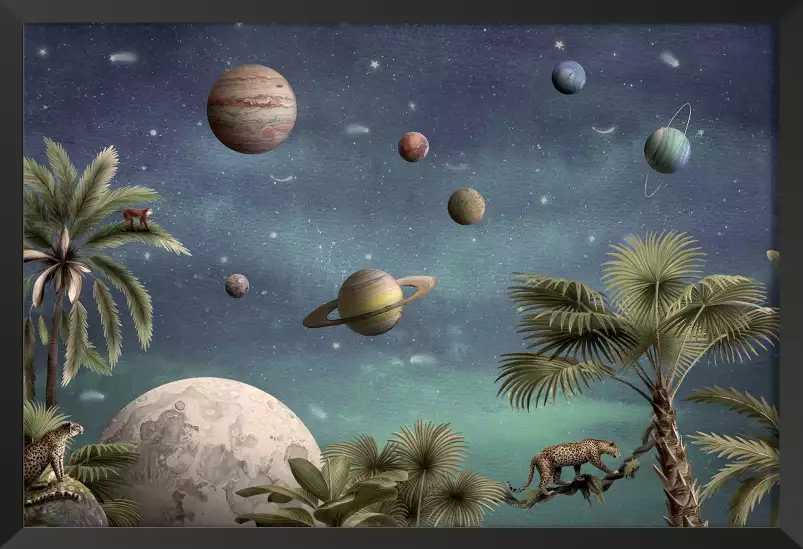 Cheetah et le monde étoilé - poster chambre enfant