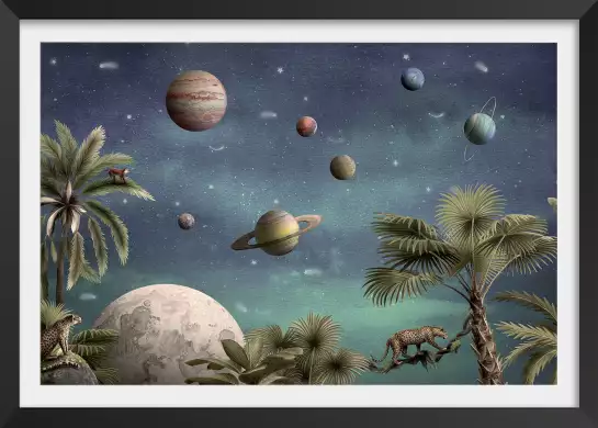 Cheetah et le monde étoilé - poster chambre enfant