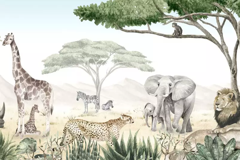 Rythme de la savane - tableau chambre enfant