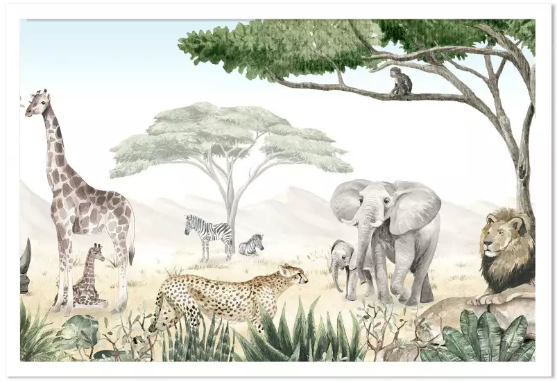 Rythme de la savane - tableau chambre enfant