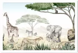 Rythme de la savane - tableau chambre enfant