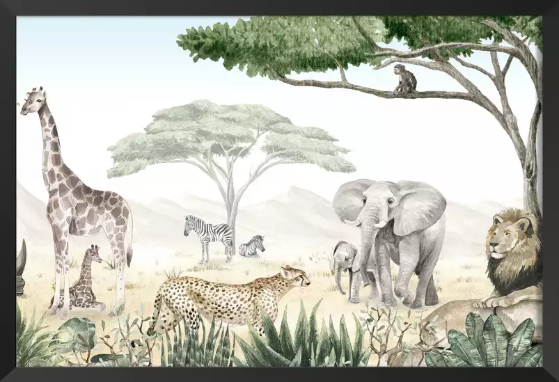 Rythme de la savane - tableau chambre enfant