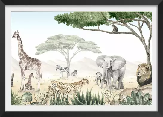 Rythme de la savane - tableau chambre enfant