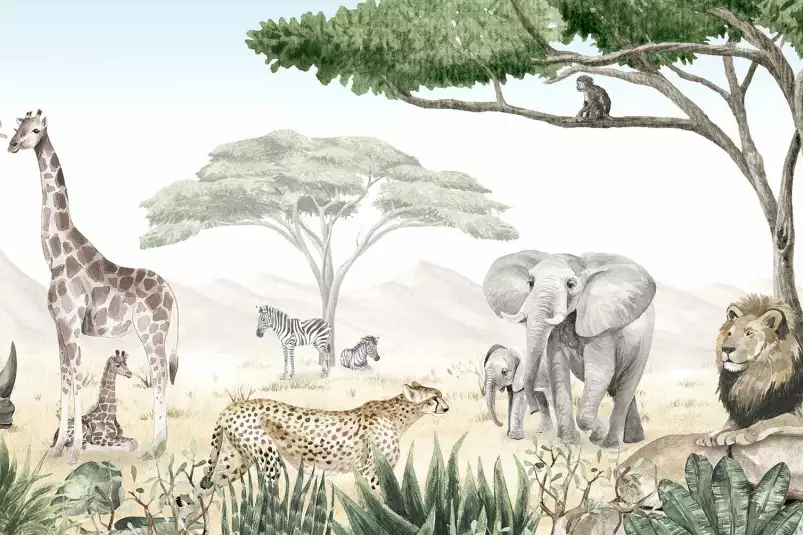 Rythme de la savane - tableau chambre enfant