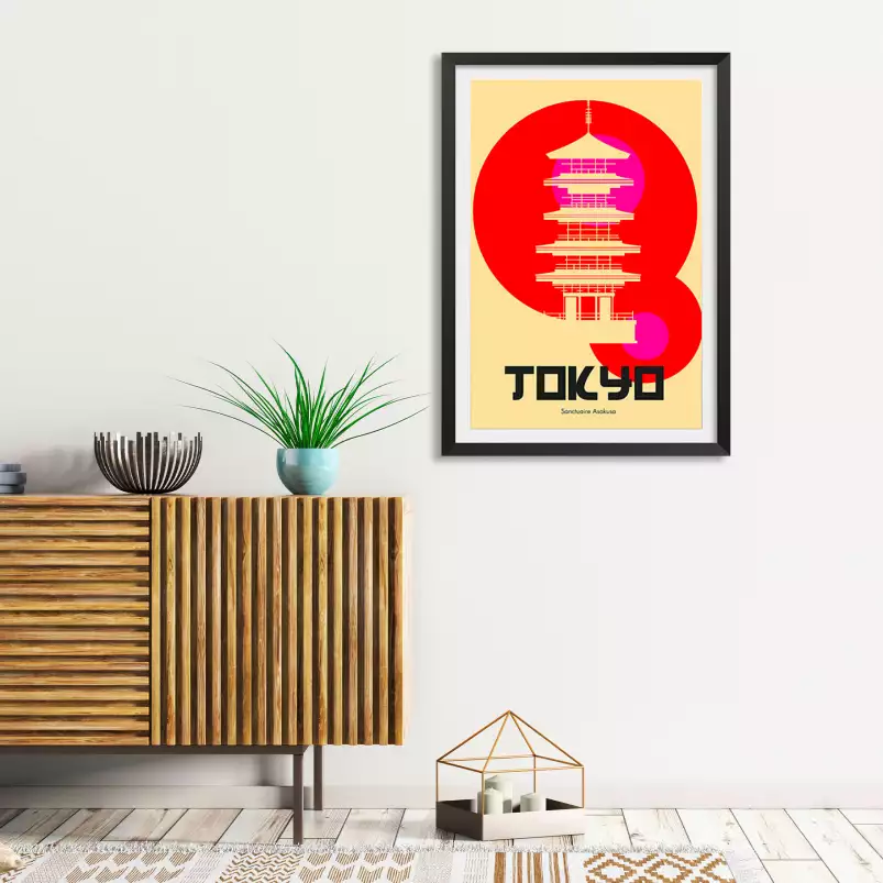 Tokyo temple Asakusa - tableau villes du monde