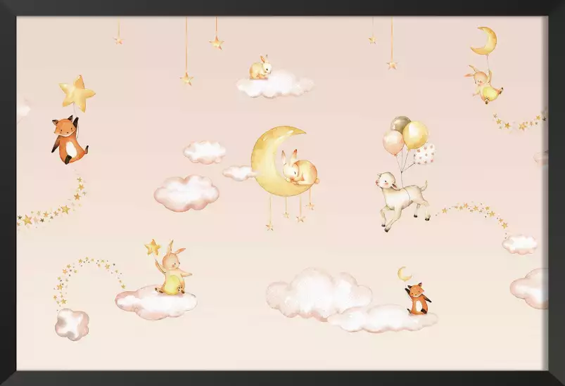 Les étoiles enchantées - tableau chambre enfant