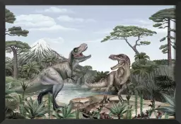 T-rex en chasse - tableau chambre enfant
