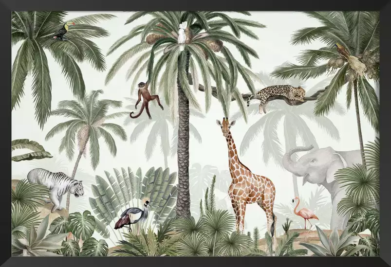 Fête sauvage - tableau chambre enfant