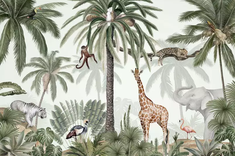 Fête sauvage - tableau chambre enfant