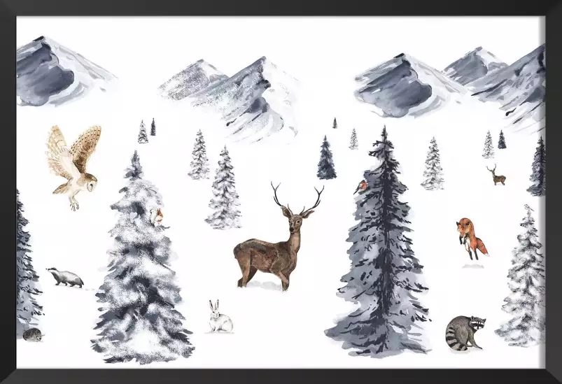 Plaisir de la neige - tableau chambre enfant