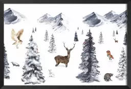 Plaisir de la neige - tableau chambre enfant