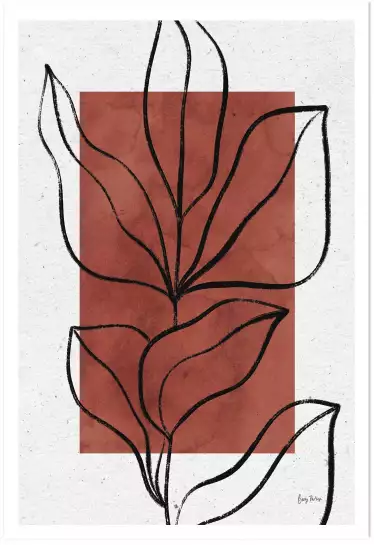 Floral silhouette - affiche abstrait et géométrie