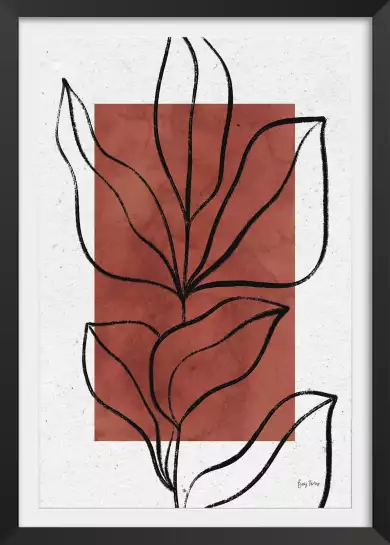 Floral silhouette - affiche abstrait et géométrie