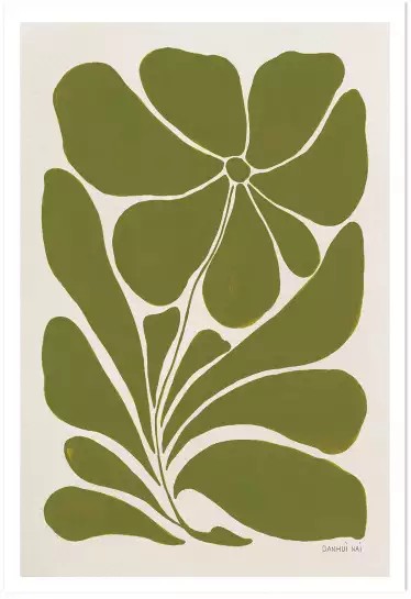Floral verte - affiche plantes