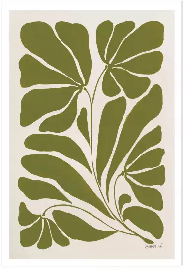 Fleural silhouette - affiche plantes
