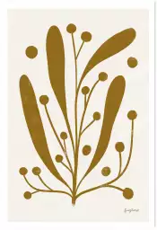 Herbarium dorée - affiche plantes