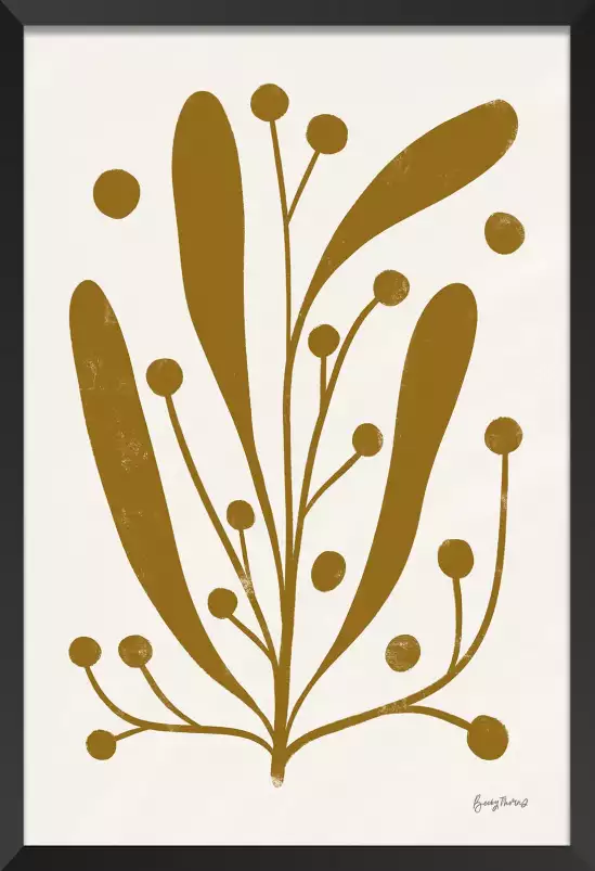 Herbarium dorée - affiche plantes