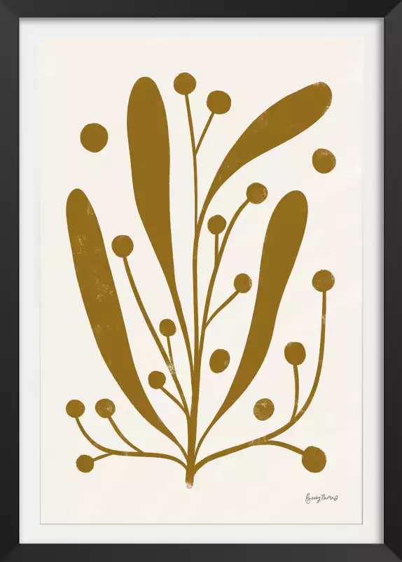 Herbarium dorée - affiche plantes