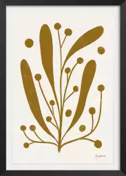 Herbarium dorée - affiche plantes