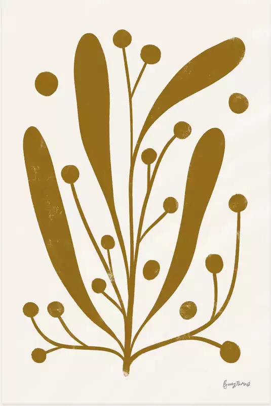 Herbarium dorée - affiche plantes