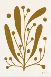 Herbarium dorée - affiche plantes