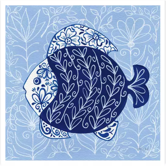 Poisson lune bleue - affiche vintage